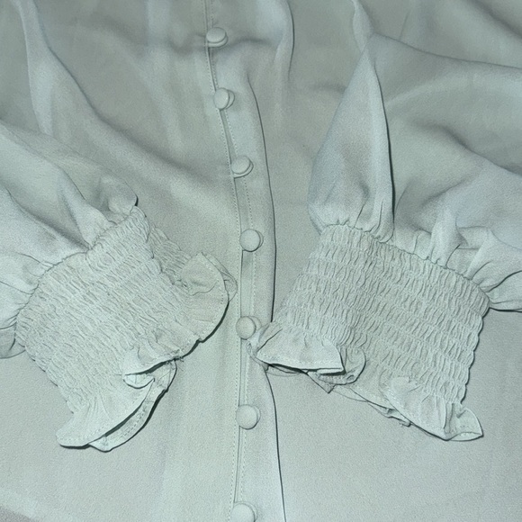 Torrid Mint Green Georgette Long Sleeve Button Front Blouse - Picture 6 of 8